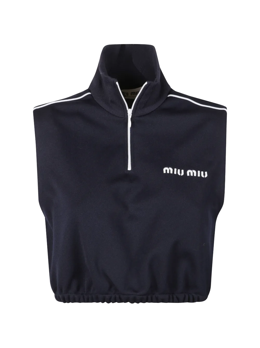 

Укороченный жилет на молнии до середины Miu Miu, синий