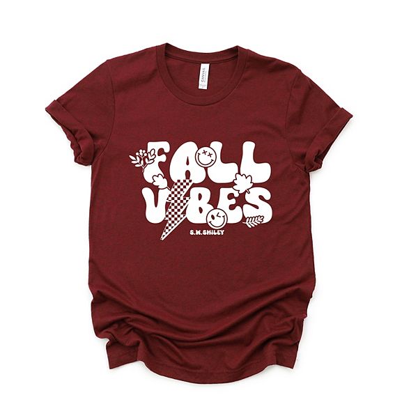 

Футболка с принтом SWSmiley fall vibes lightning Simply Sage Market, Maroon