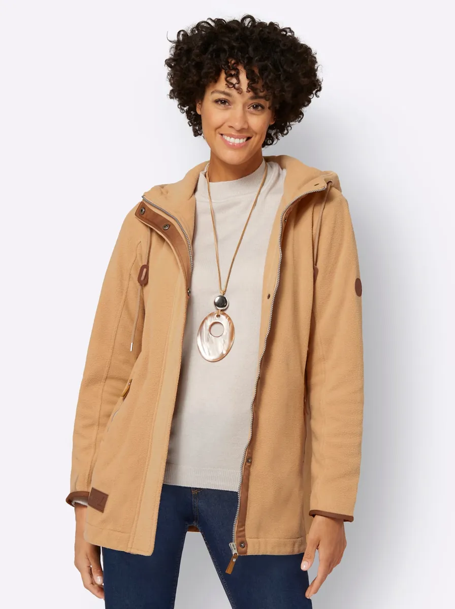 

Повседневный образ флисовая куртка Casual Looks, цвет Camel