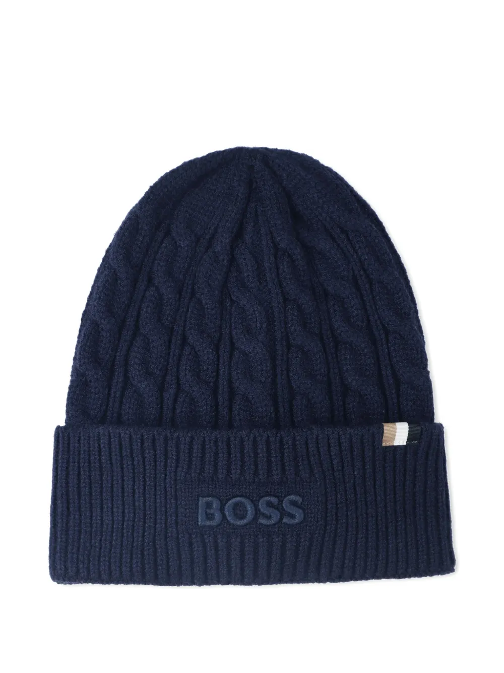 

Шапка бини фактурной вязки BOSS Kidswear, синий