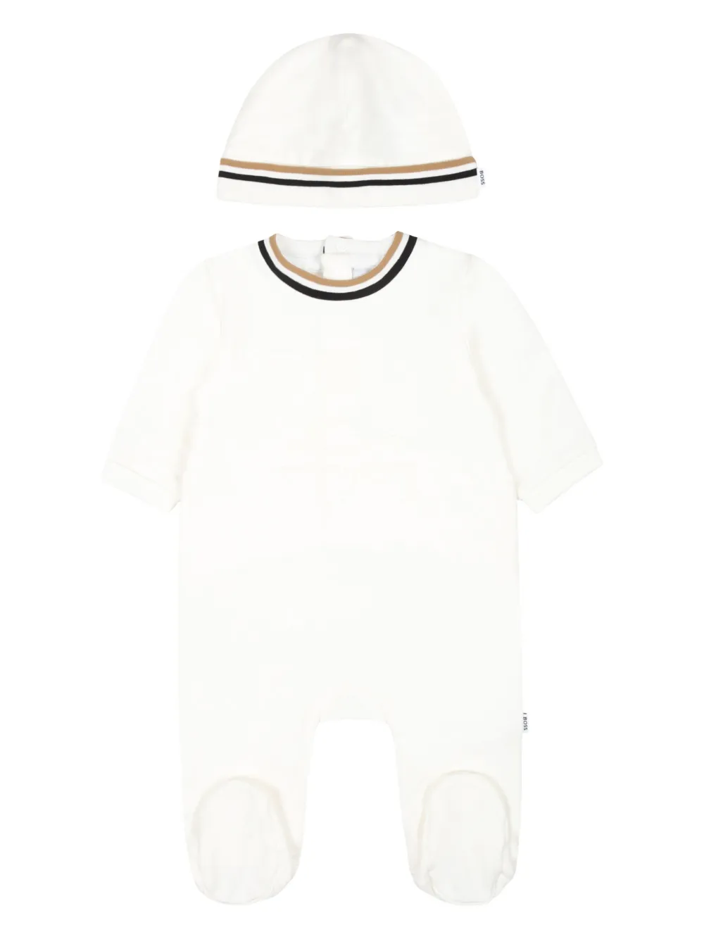 

Комплект для новорожденного с отделкой в полоску BOSS Kidswear, белый