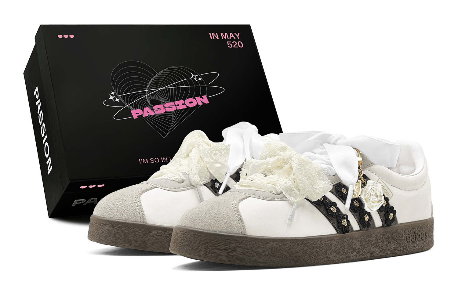 

VL COURT 2.0 Classic Floral Elegance низкие немецкие армейские кроссовки Unisex Brown Adidas, черный