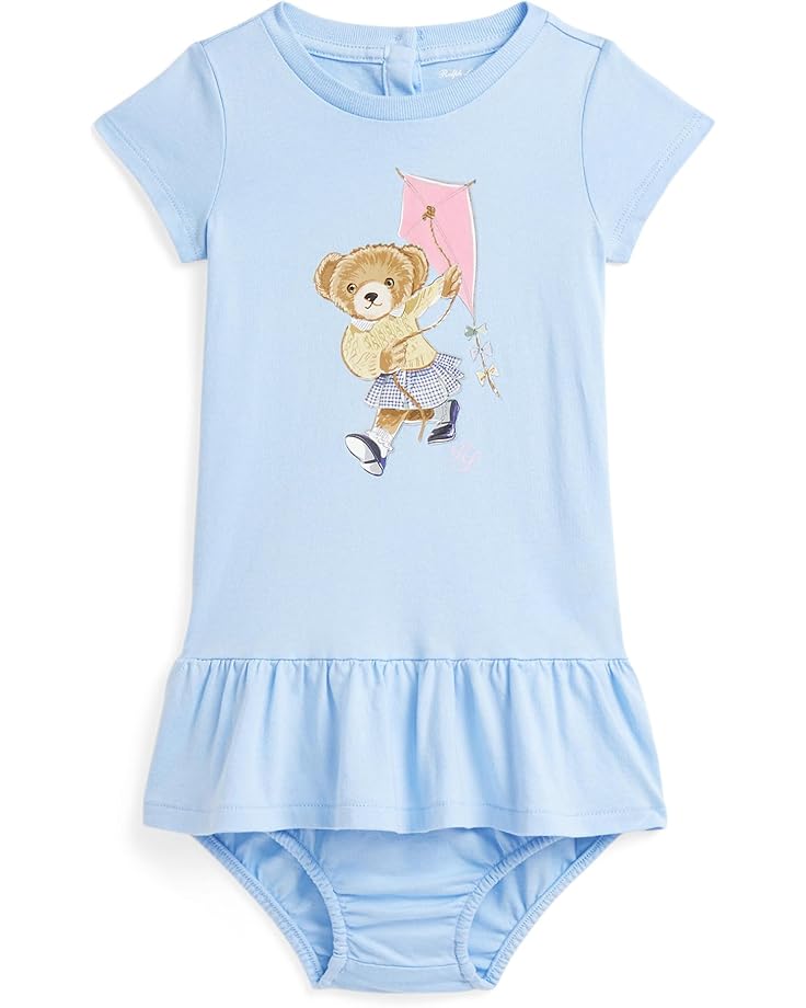 

Платье Polo Ralph Lauren Kids Polo Bear Cotton Jersey Dress & Bloomer, цвет Office Blue
