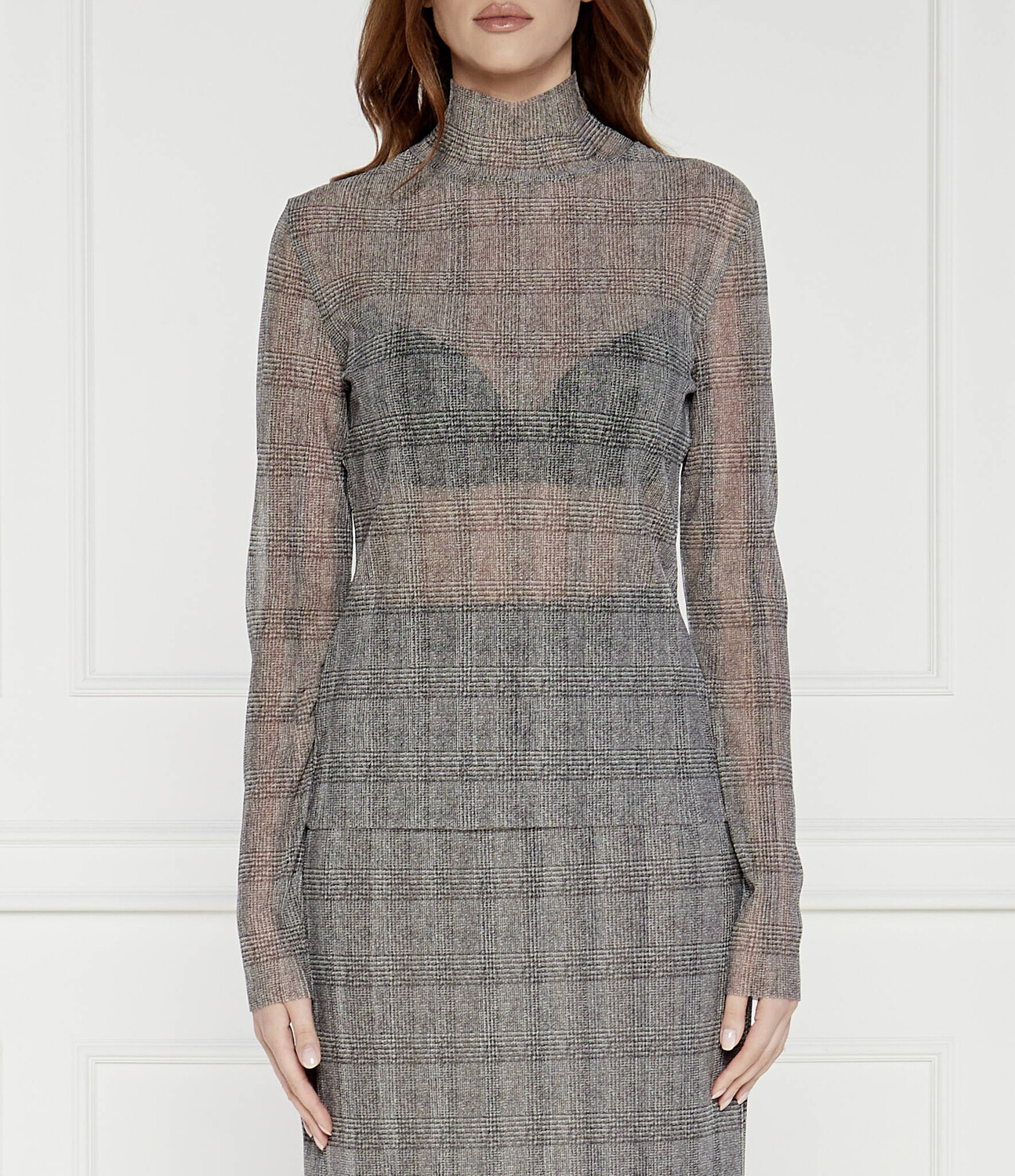 

Блуза BOSS BLACK Emata_Mesh_AOP Regular Fit, серый