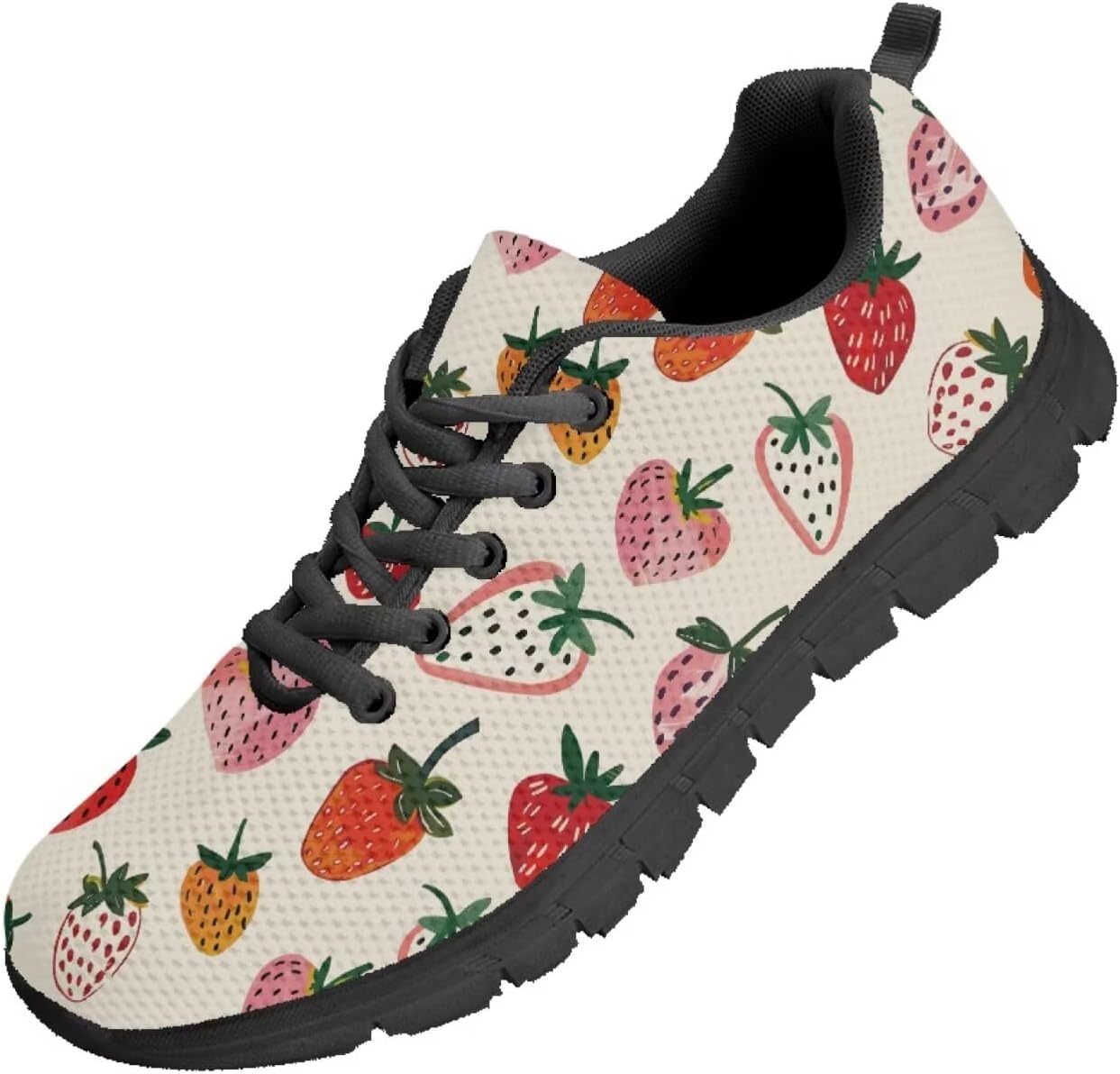 

Мужские кроссовки Funnydude Funny Print для бега, весенние легкие туристические кроссовки на шнурках, Strawberry