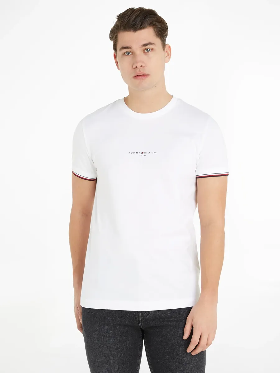 

Футболка Tommy Hilfiger "TOMMY LOGO TIPPED TEE", белый