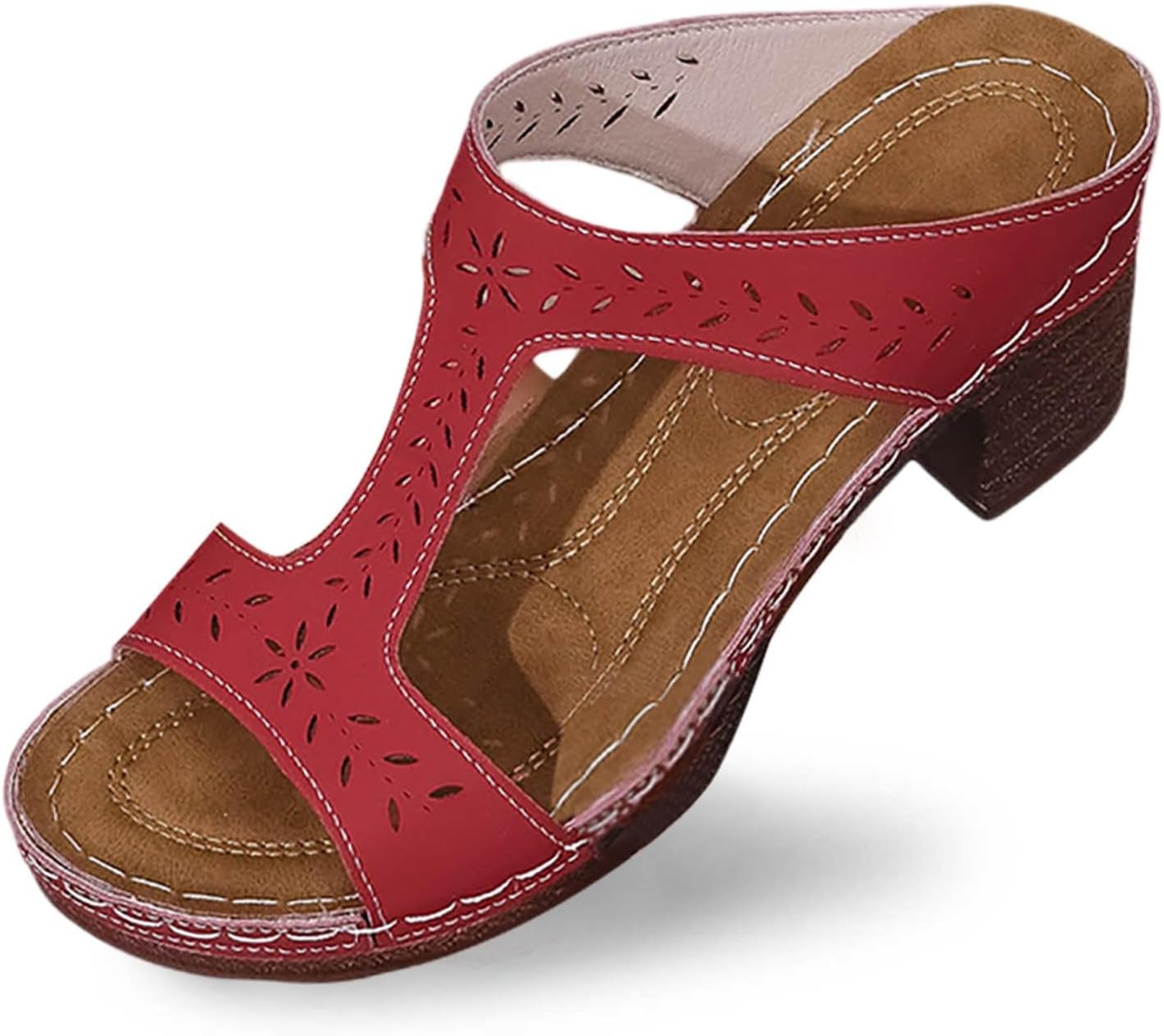 

Платформенные сандалии для женщин, повседневные, с поддержкой свода стопы, удобные ортопедические шлепанцы, летние сандалии для улицы, нарядные с открытым носком, обувь для прогулок Toumov, красный