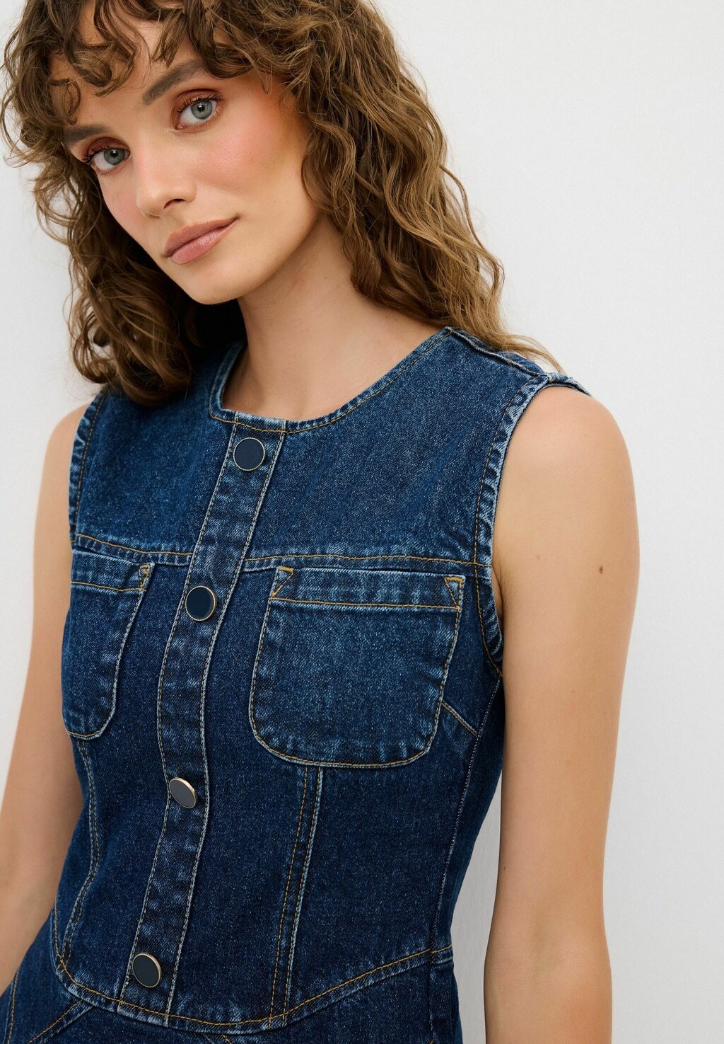 

Платье из денима SLEEVELESS adL, темно-синий