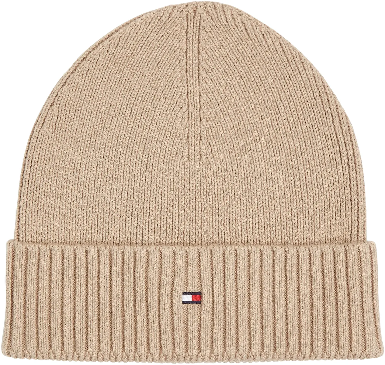 

Вязаная шапка Tommy Hilfiger "TH FLAG PIMA COTTON BEANIE" с вышитым логотипом, бежевый
