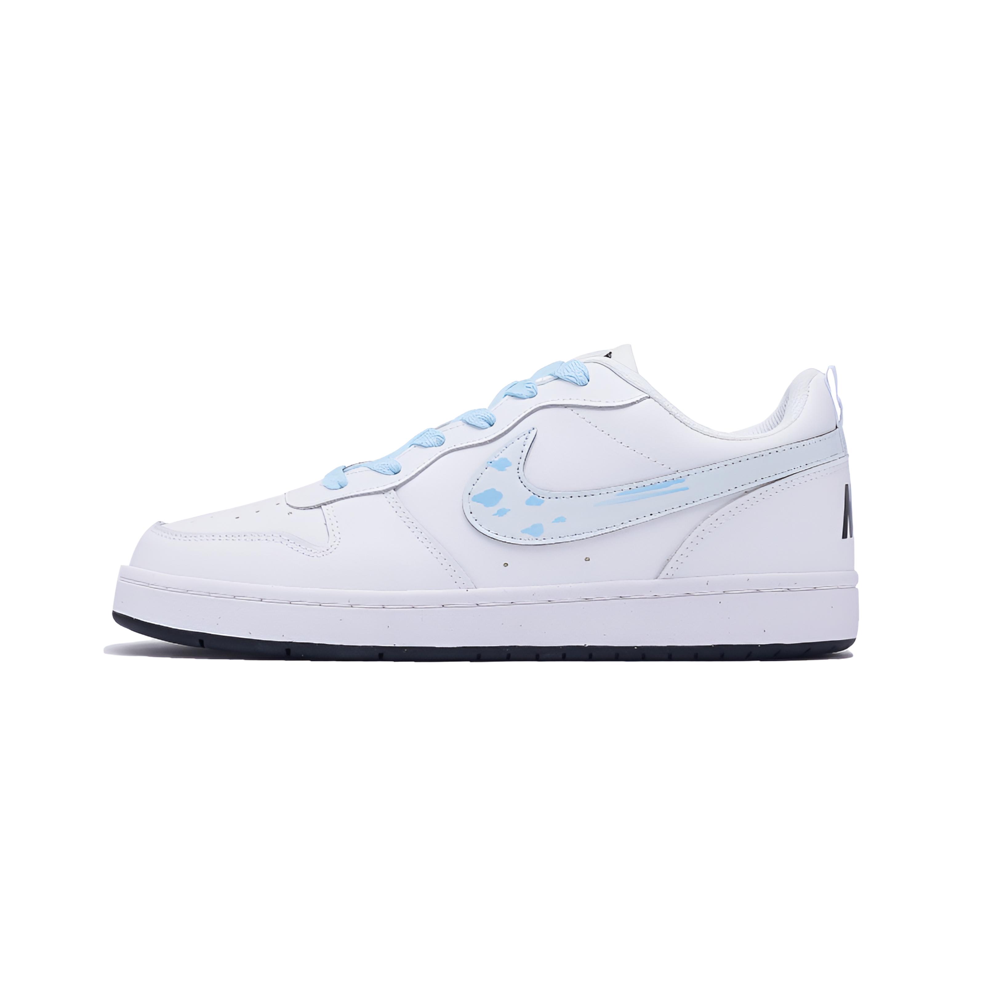 

Nike Кроссовки Court Borough Blue Sky And White Clouds Anti Kick And Abrasion Resistant Low top Skateboard Shoes Blue White Kids'