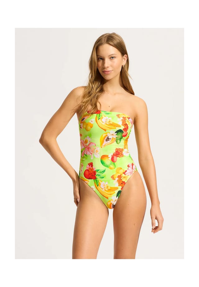 

Купальник без бретелек Tropique Seafolly, цвет aloe gel