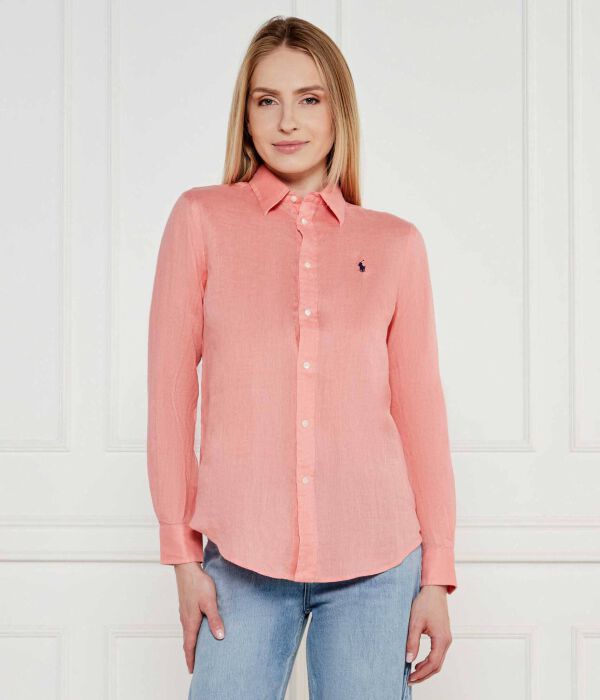 

Льняная рубашка Classic fit Polo Ralph Lauren, красный