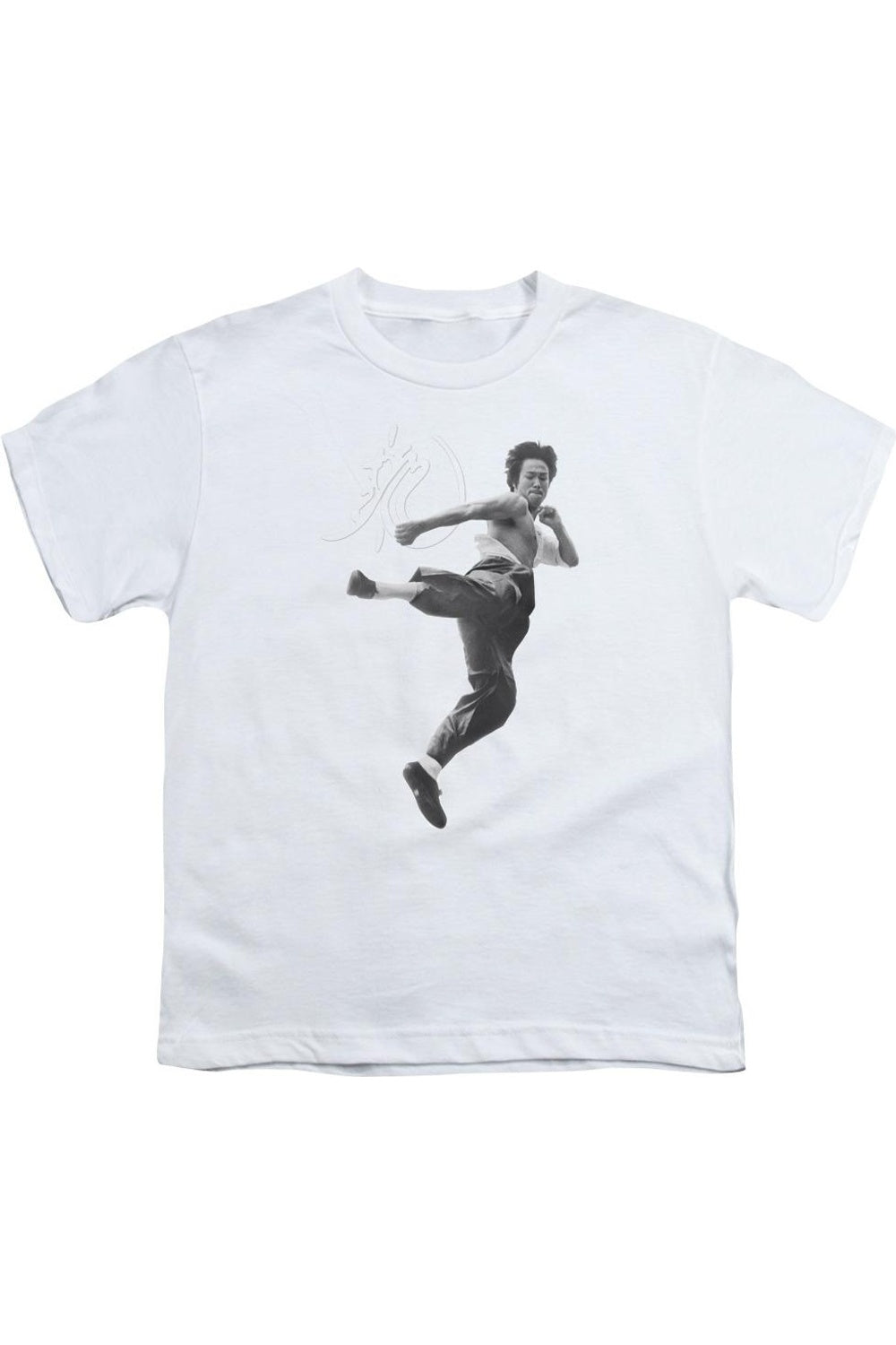

Футболка с летящим ударом Брюса Ли для детей Gildan, белый