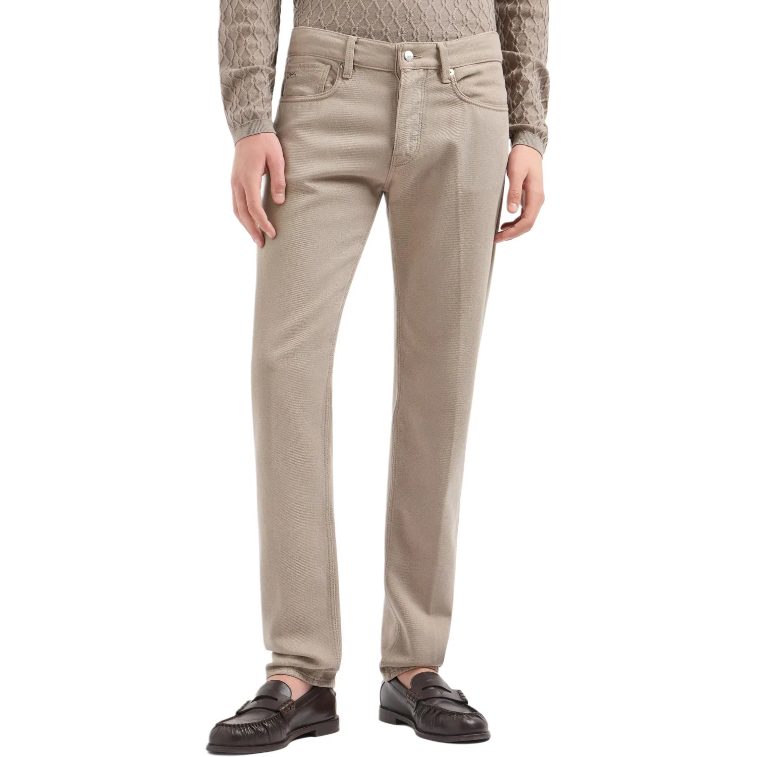 Джинсы Asv J75 Lyocell blend Slim fit EMPORIO ARMANI, Khaki — фото 3