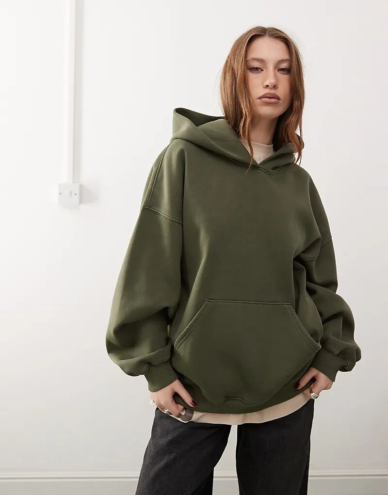 

Толстовка Tony oversize из толстовки тяжелого джерси цвета хаки Weekday