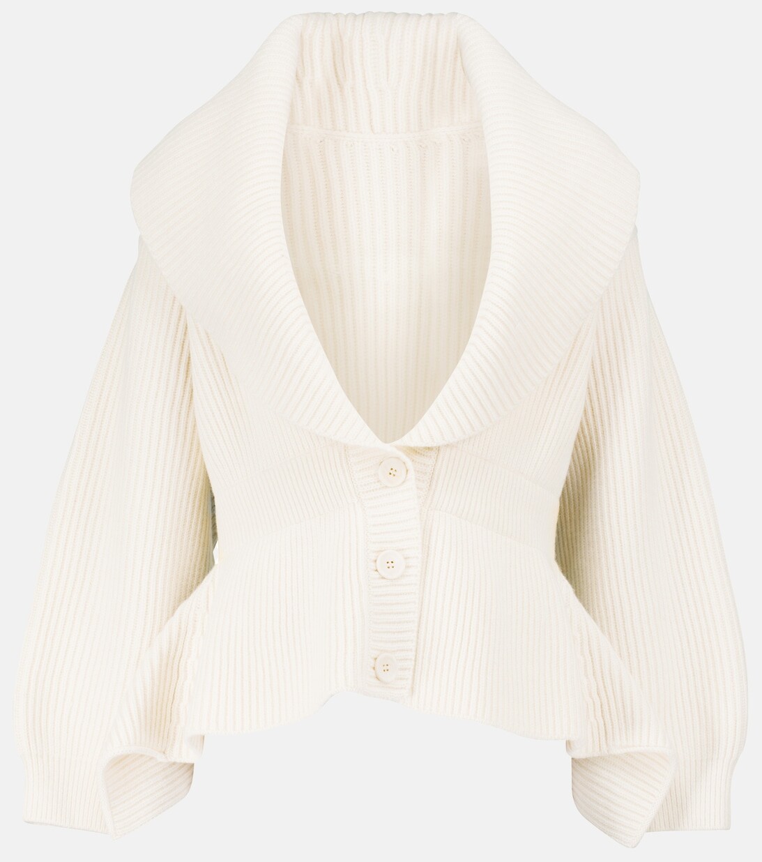 

Кардиган из шерсти и кашемира с баской ALAÏA, белый