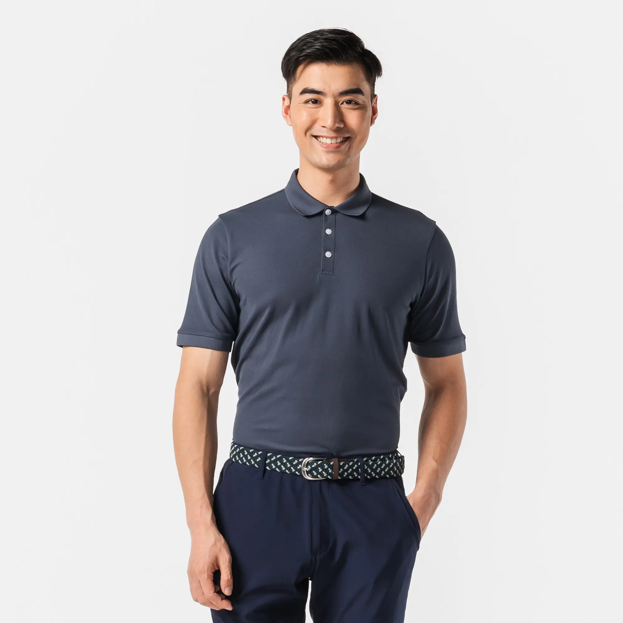 

Мужская короткая поло для гольфа Inesis WW500 тёмно-серый