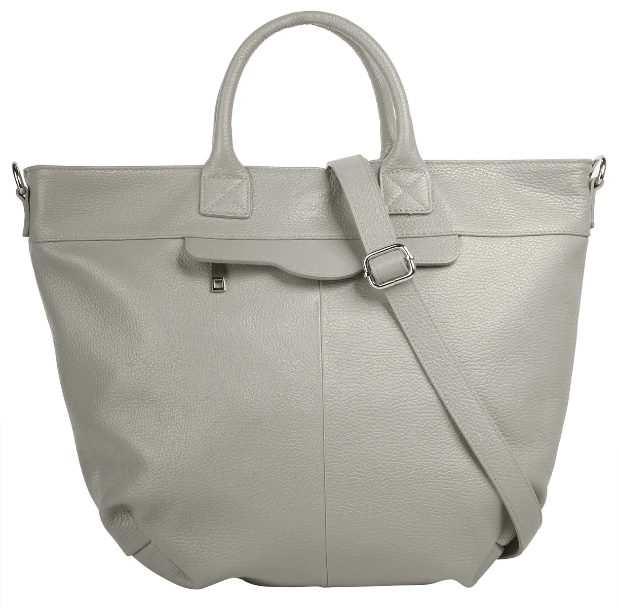 

Сумка с ручкой Samantha Look, натуральная кожа, производство Италия, серый