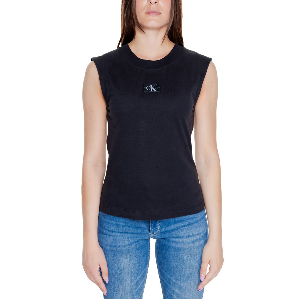

Черные хлопковые топ и футболка Calvin Klein Jeans