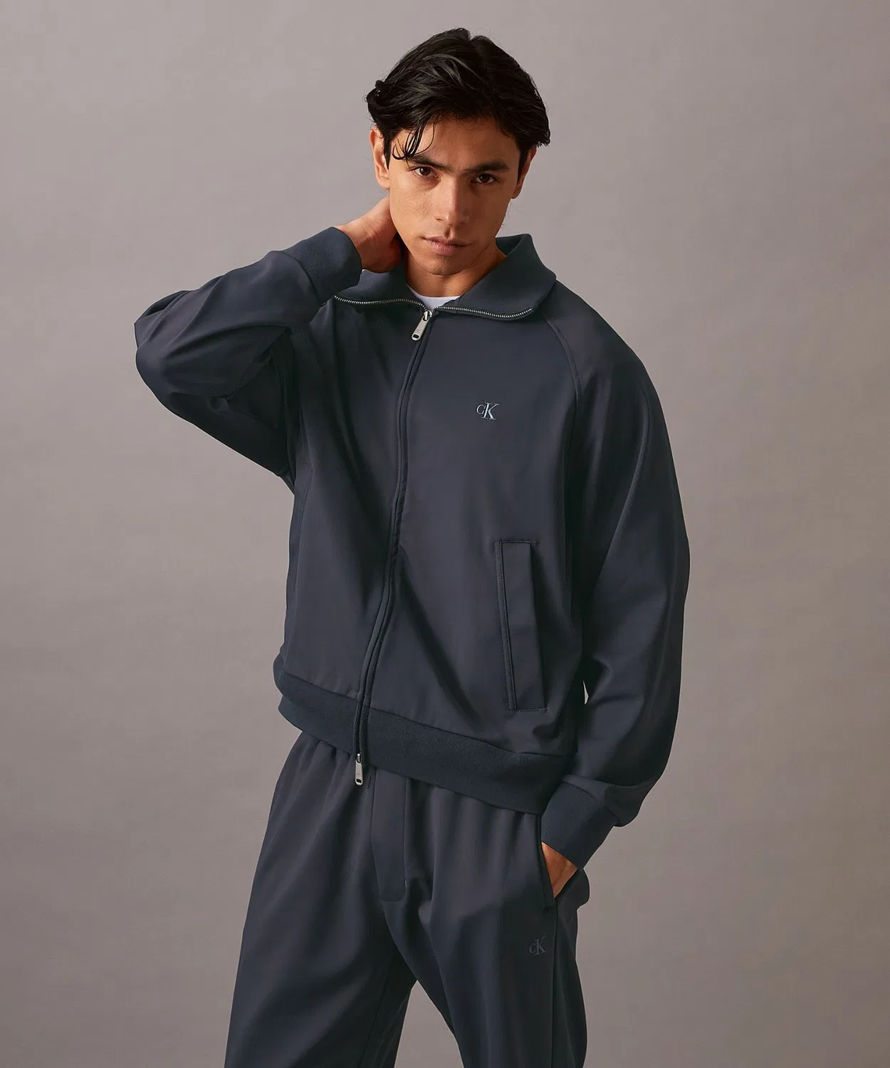 Куртка-тракер 2WAY Calvin Klein Jeans, полиэстер, синяя