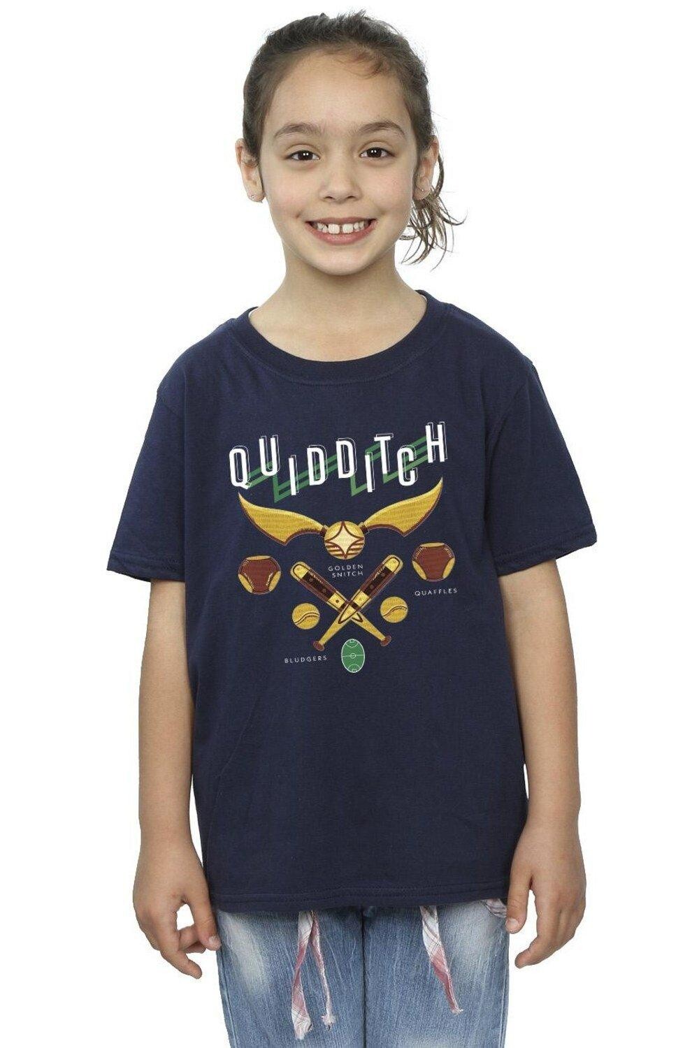 

Хлопковая футболка Quidditch Bludgers Quaffles Harry Potter, темно-синий, Черный, Хлопковая футболка Quidditch Bludgers Quaffles Harry Potter, темно-синий
