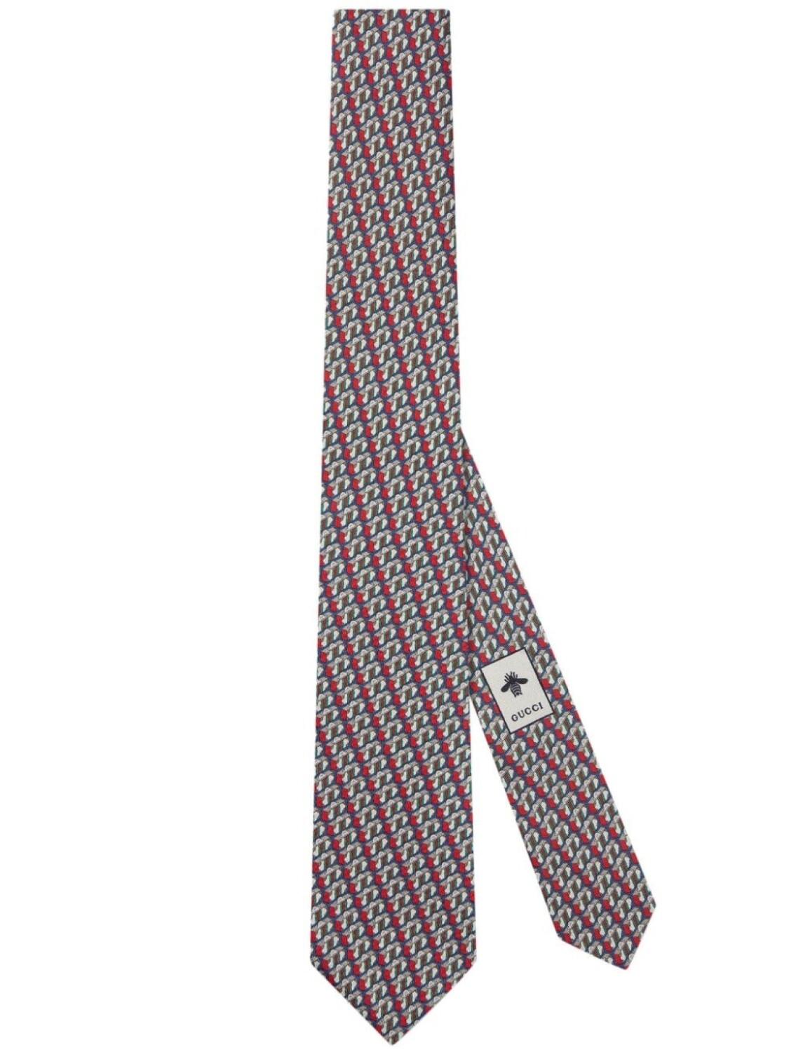 

Gucci шелковый галстук с принтом Valigeria, синий
