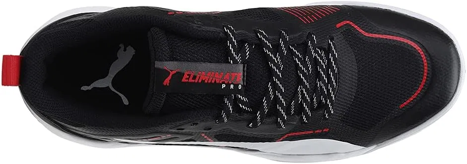 Унисекс кроссовки PUMA Eliminate Pro для игры в помещении, Black Puma Black Puma White High Risk Red — фото 3