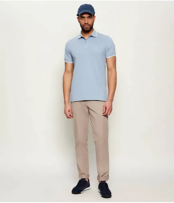 Поло Passertip slim fit Boss Orange, небесно-голубой — фото 2