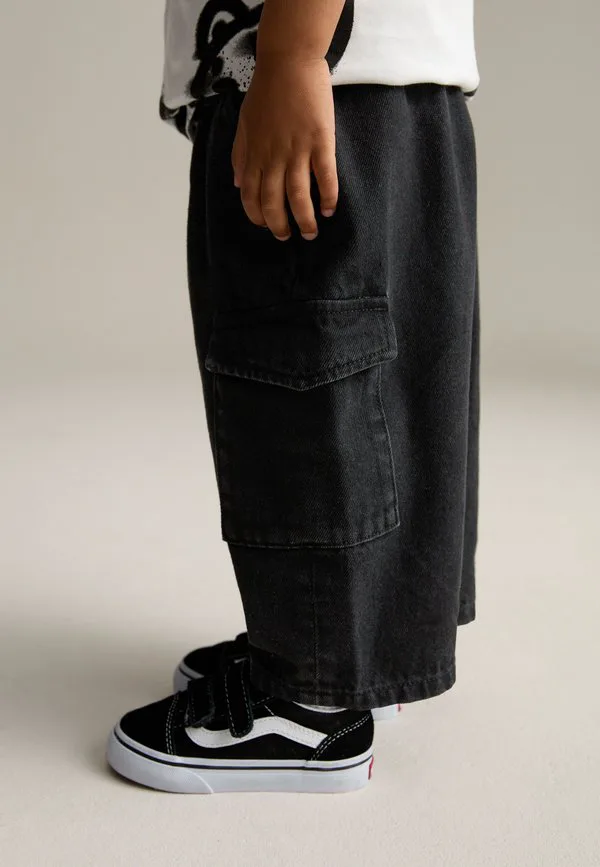 Джинсовые шорты прямого кроя с широкими штанинами Next, Black Denim — фото 4