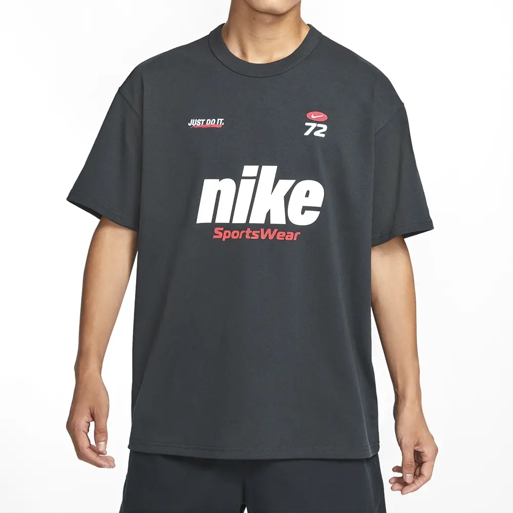 Nike Футболка Sportswear Essentials для мужчин, серо-черная — фото 4