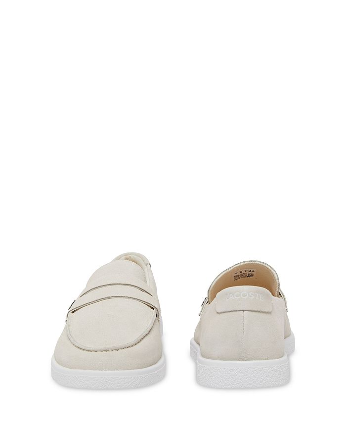 Мужские лоферы Lacoste Cochet из замши, цвет слоновая кость/кремовый — фото 3