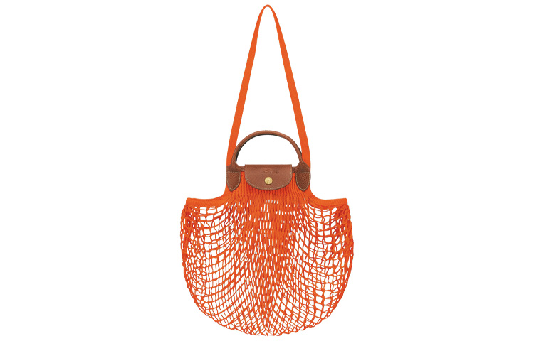 

Сумка через плечо Le Pliage Filet из коровьей кожи большого размера женская оранжевая LONGCHAMP
