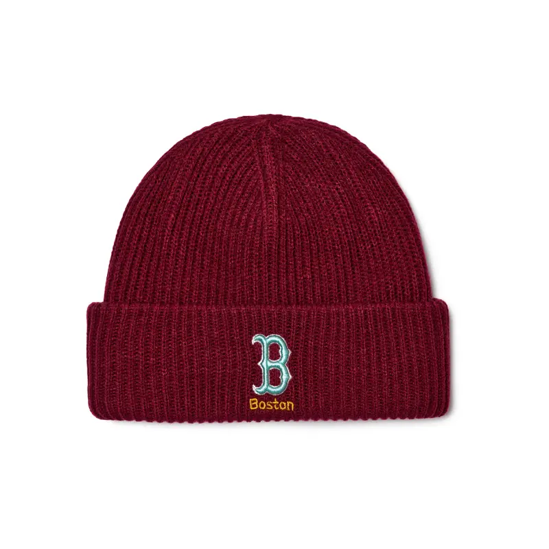 

MLB Акриловая вязаная шапка унисекс бордового цвета, Burgundy