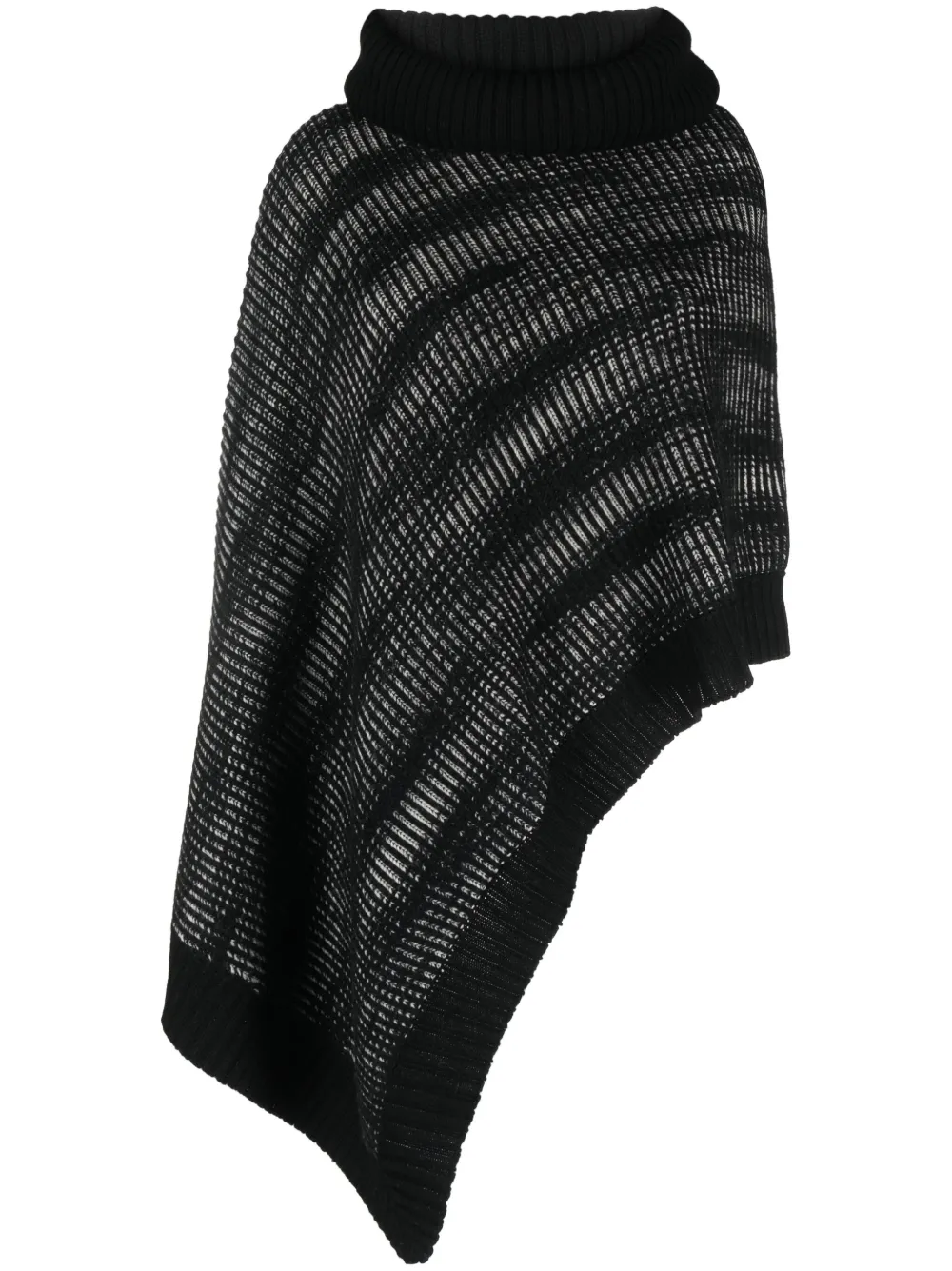 

Кейп в рубчик с высоким воротником Missoni, черный