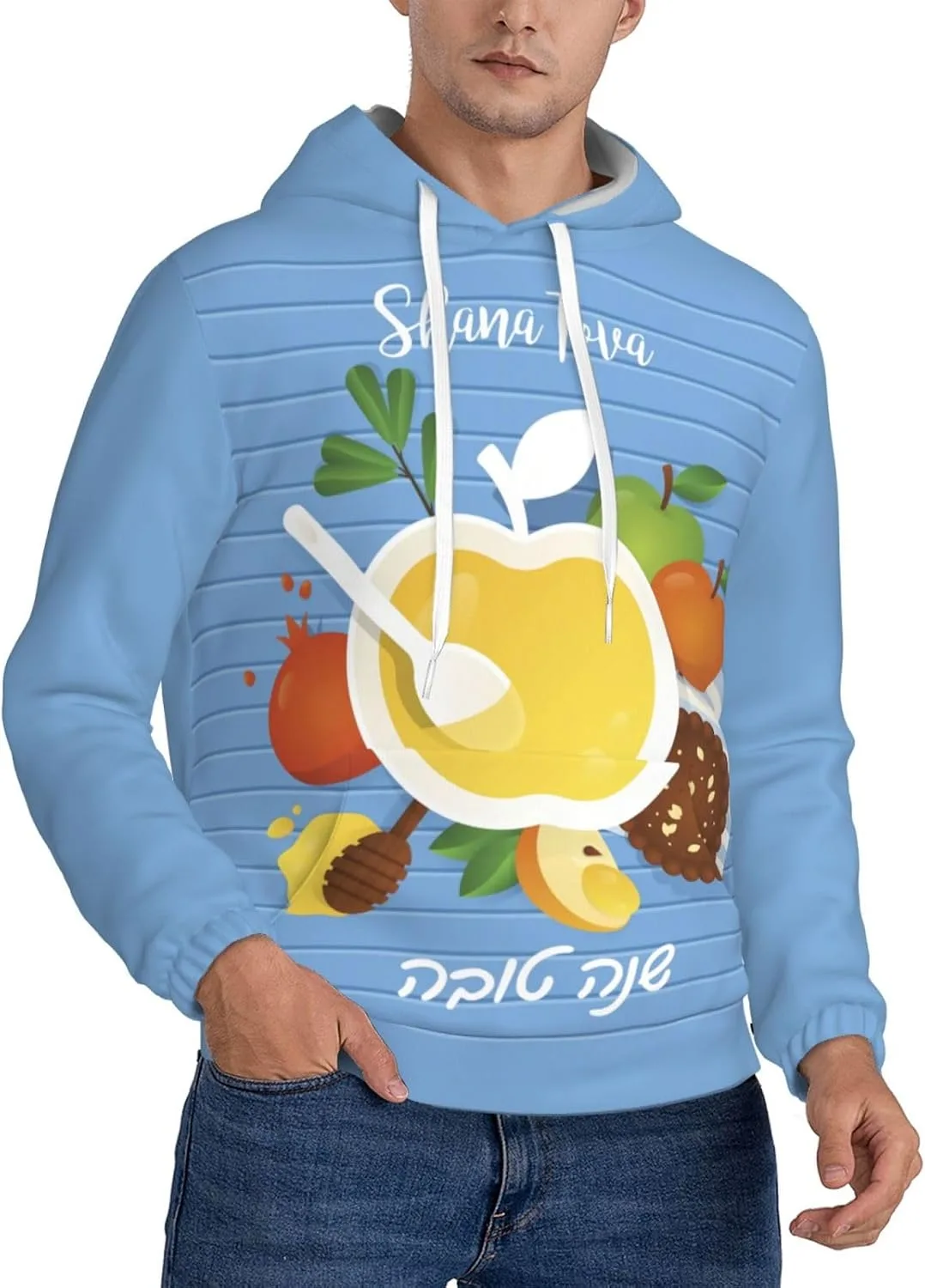 

Толстовка с капюшоном Rosh Hashanah для мужчин с карманами SDERDZSE