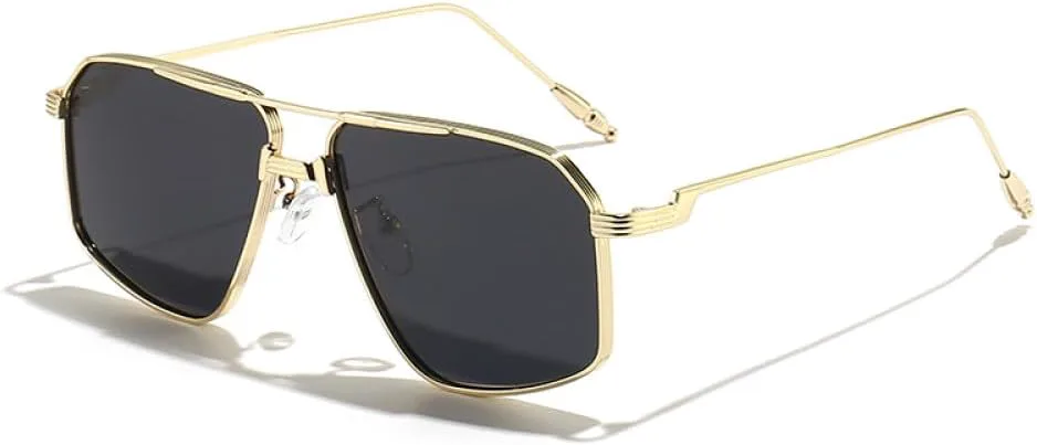 

Солнцезащитные очки MUTYNE Square Metal для мужчин, классические солнцезащитные очки с градиентным двойным лучом для женщин, специальные очки UV400, C01 Gold Black