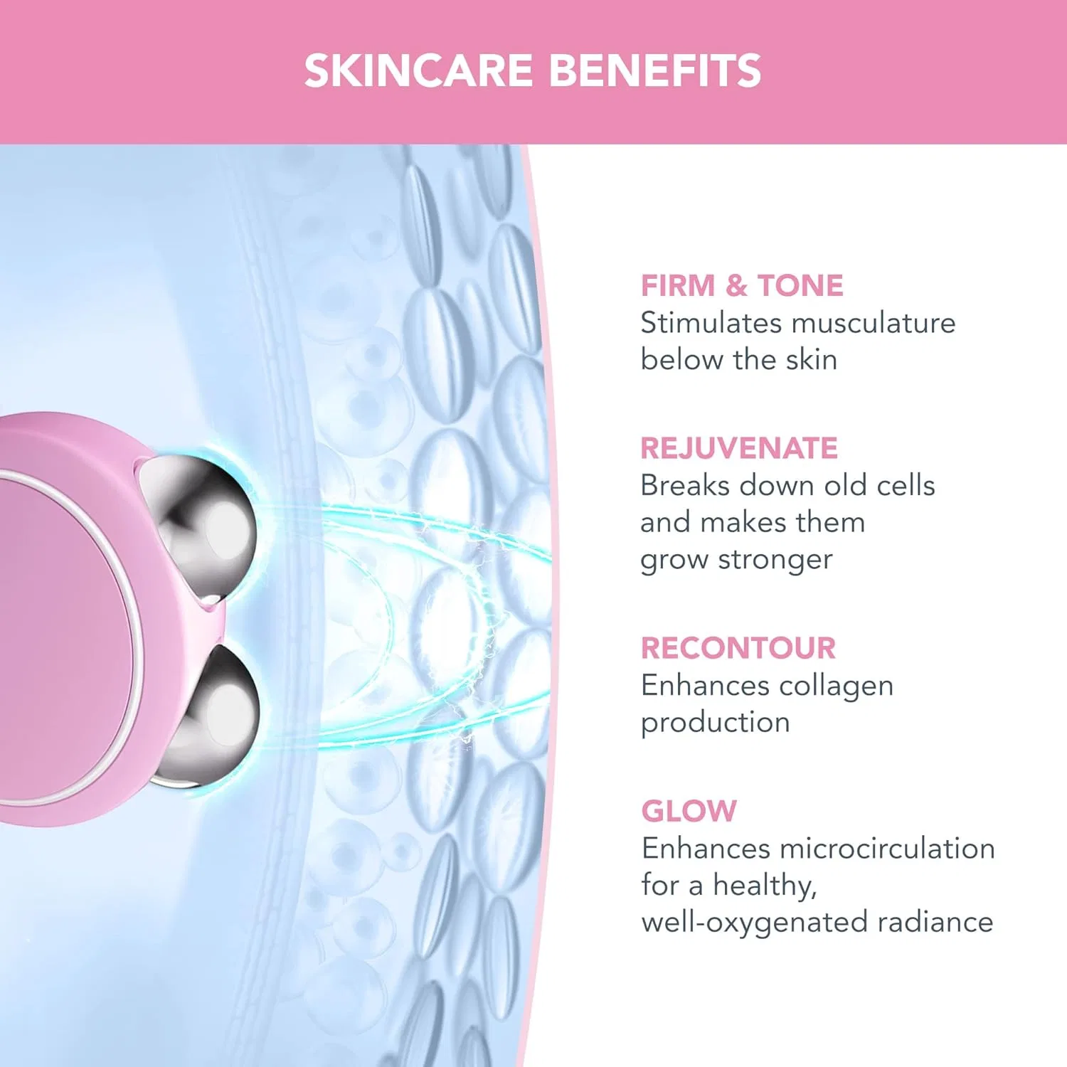 Микротоковый массажер для лица «Bear Mini Pink» от FOREO Foreo, Bear Mini Pearl Pink + Serum Serum — фото 3