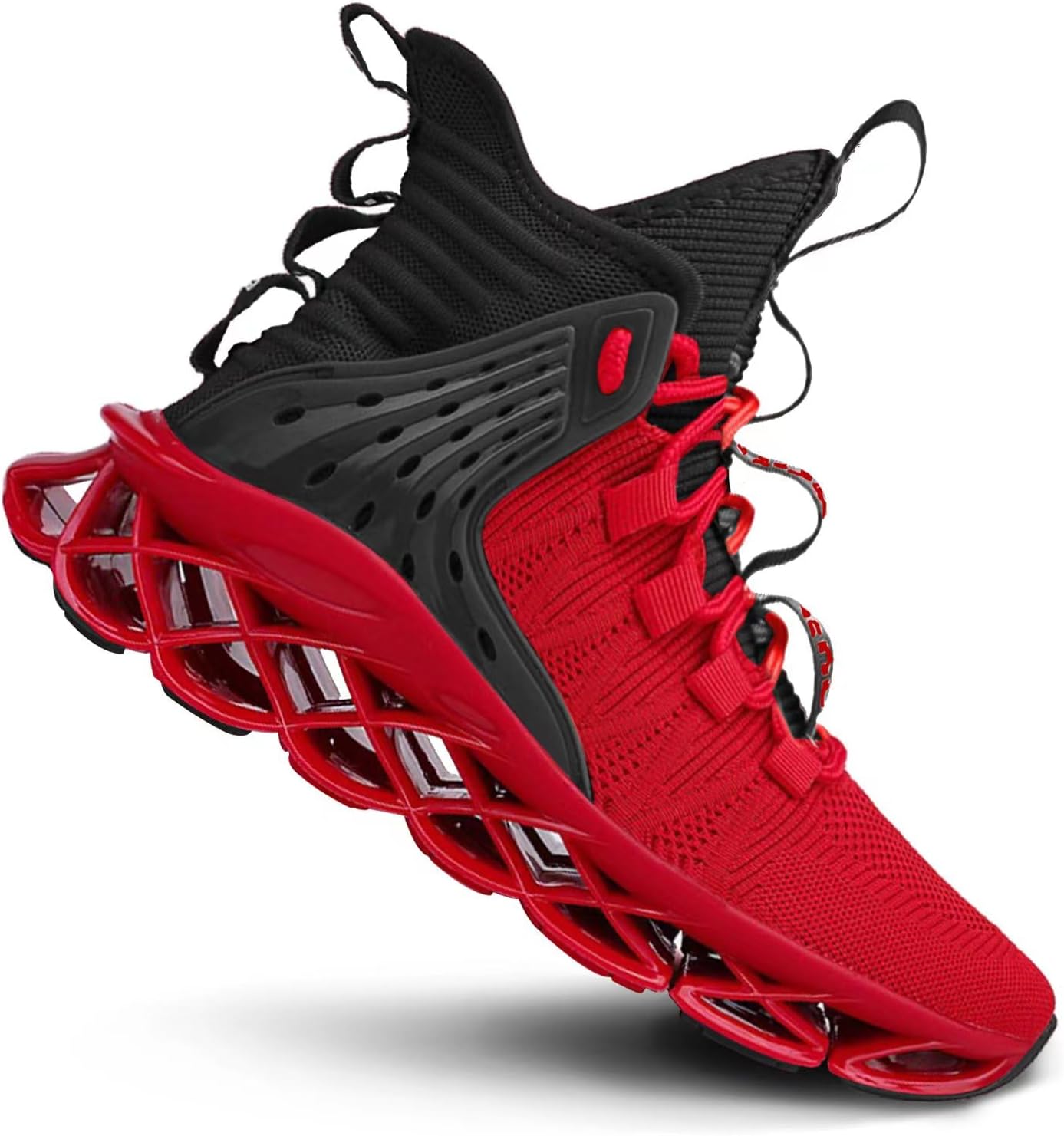 

Кроссовки DUDHUH для мужчин, удобные спортивные, для кросс-тренинга, повседневной ходьбы, модные мужские теннисные носковые кеды, черный/красный