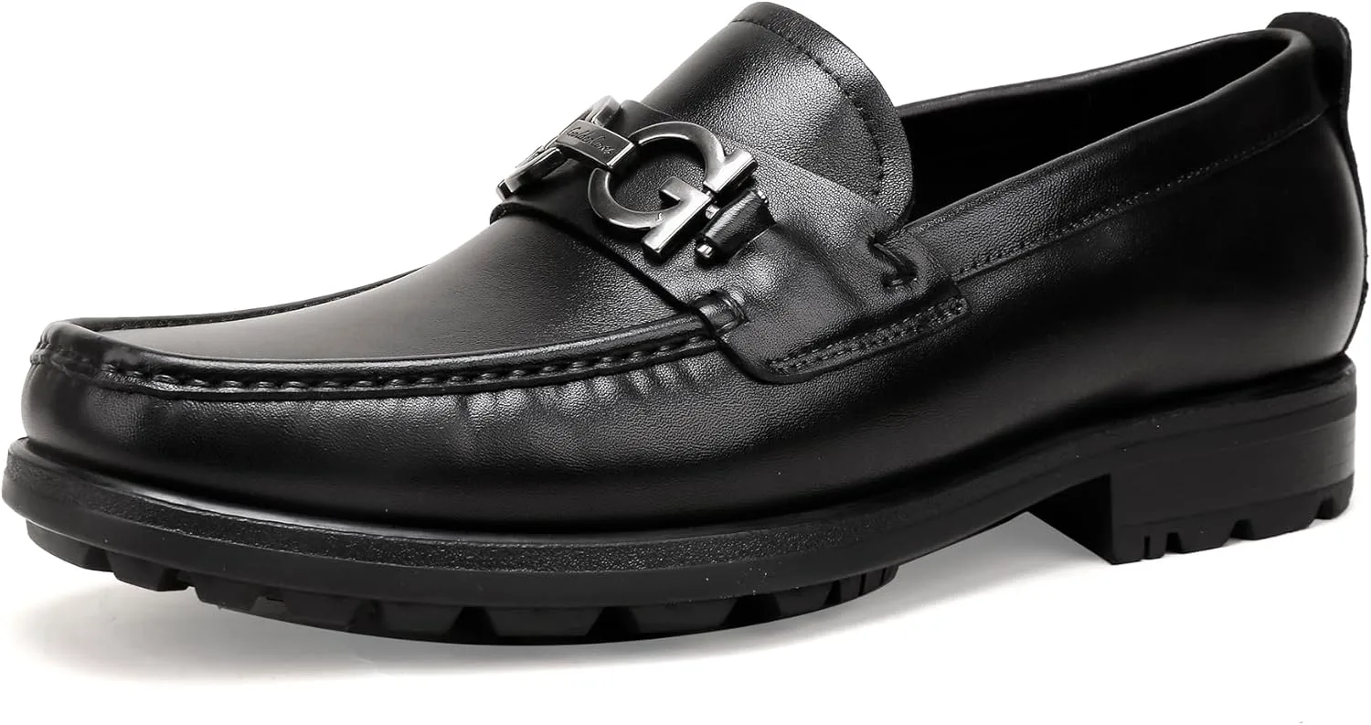 

Повседневные туфли для мужчин, премиальные официальные лоферы с пряжкой, деловые туфли-слипон типа пэнни для мужчин GOLDEN COXES FAMILY, черный
