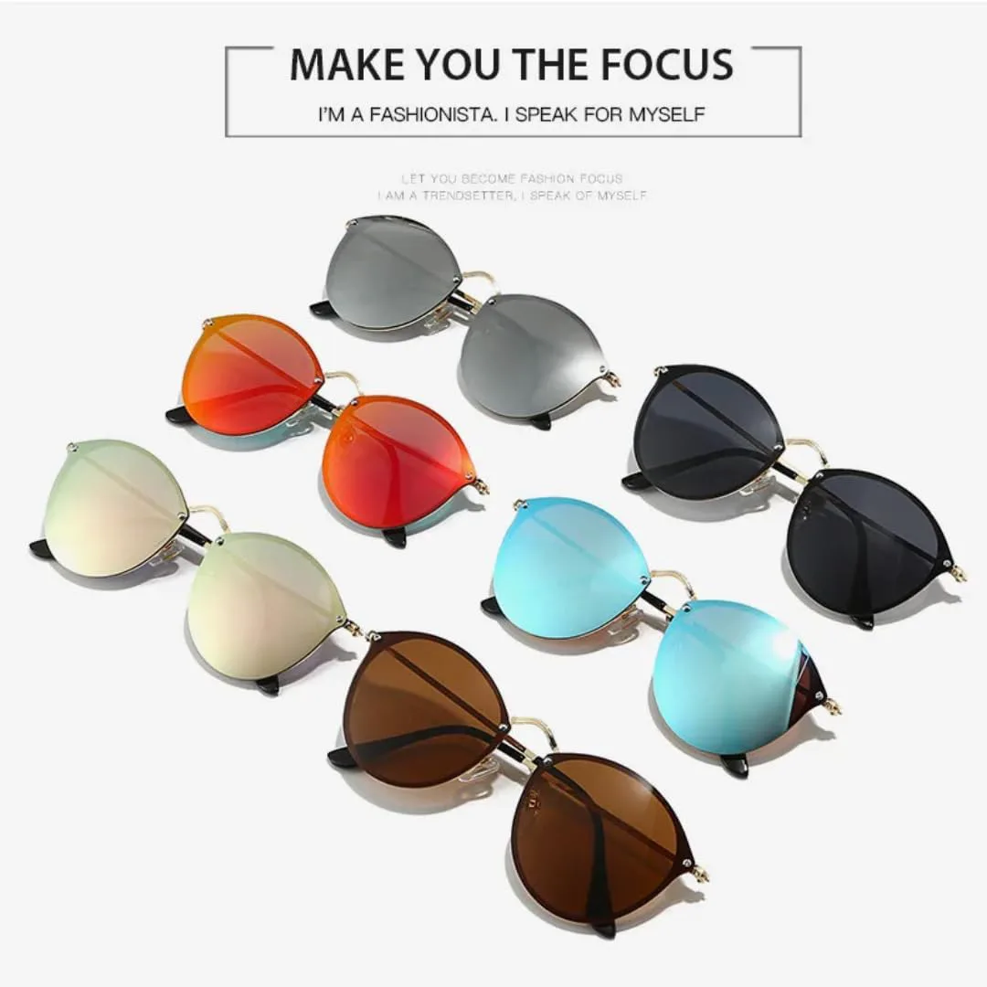 

Классические винтажные солнцезащитные очки неправильной формы круглой формы для женщин и мужчин, в стиле панк, популярные металлические зеркальные очки TKKTLLT, Black