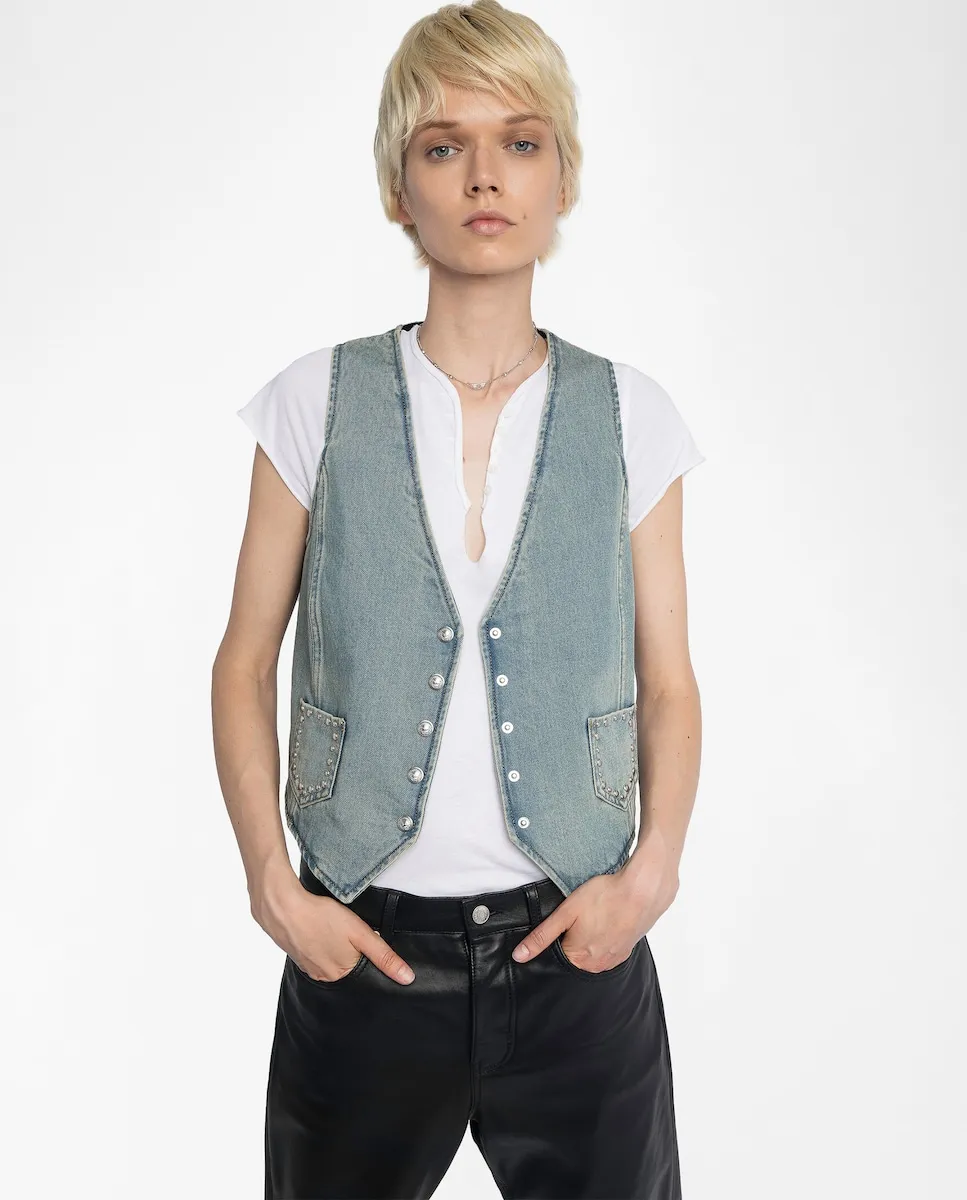 

Женский джинсовый жилет Gillier Zadig & Voltaire, синий