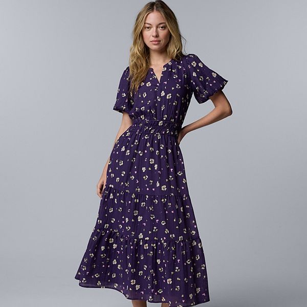 

Платье макси Petite Simply Vera Vera Wang, Purple Pink Floral
