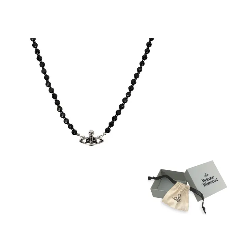 

Vivienne Westwood Браслет из латуни, кристалла, стекла и агатовых бусин для мужчин Silver