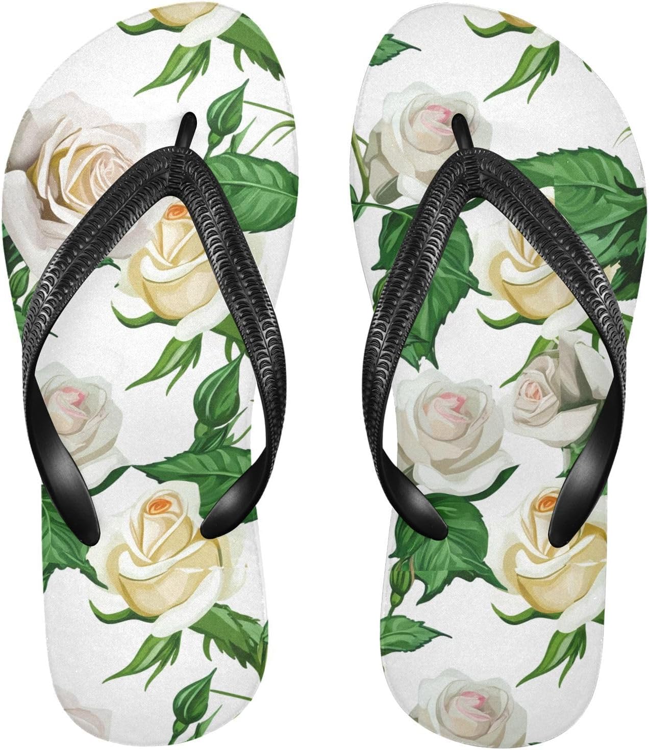 

Розовые листья Белые шлепанцы Пляжный душ Вьетнамки Резиновые Нескользящие Летние тапочки Обувь для мужчин и женщин для прогулок Sinestour