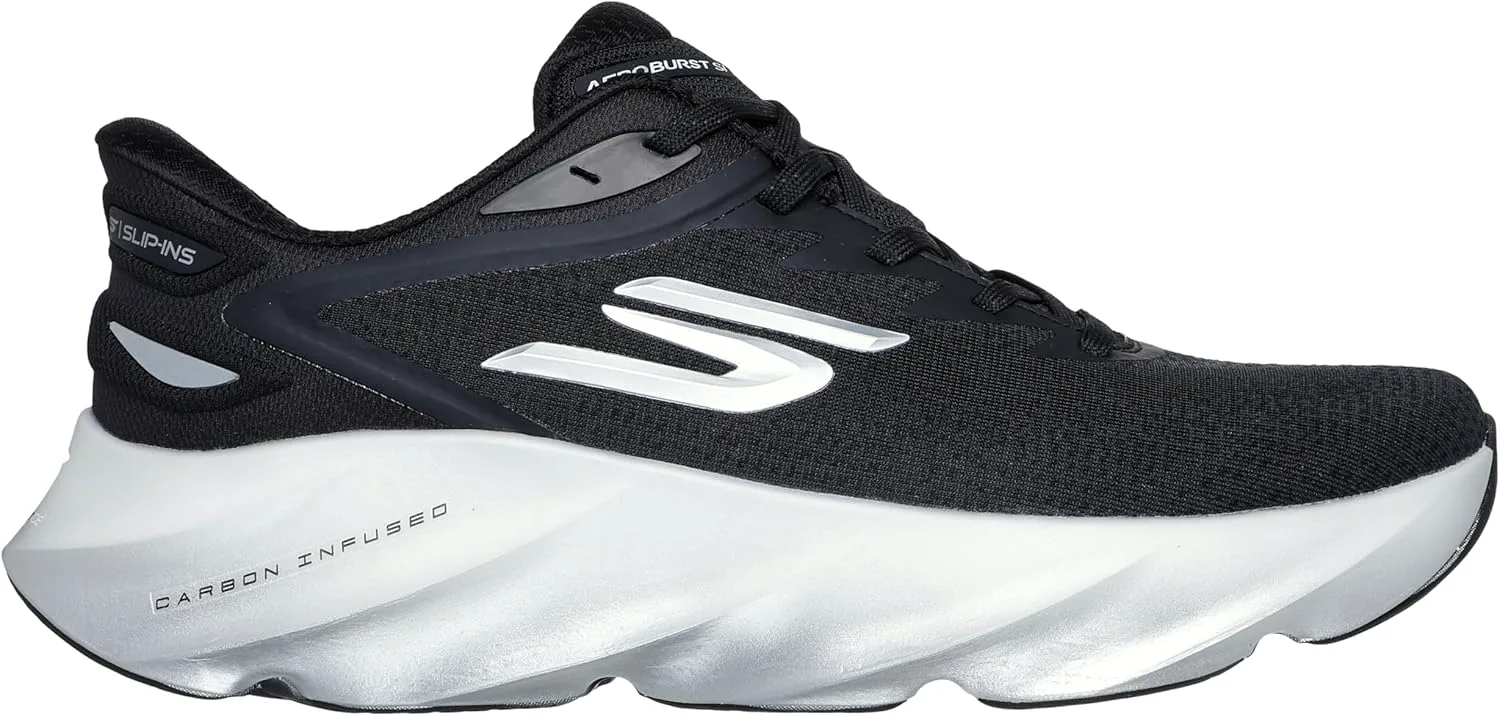 Мужские слипоны Skechers Aero Burst без шнурков, черно-белый — фото 4
