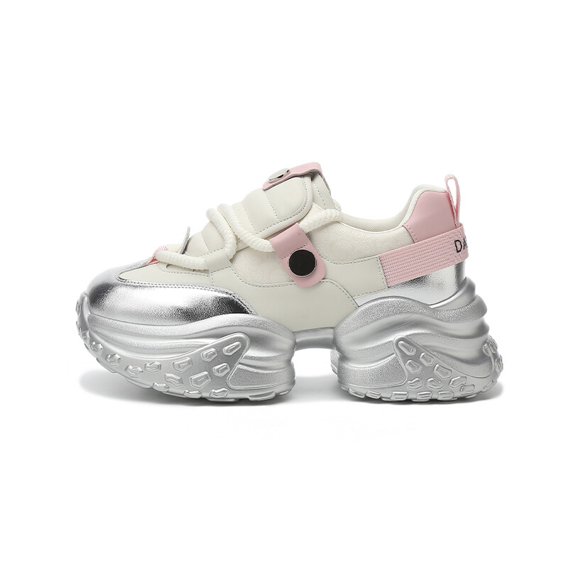 

Кроссовки Daphne Chunky Low-Top, белый/серебристый/розовый