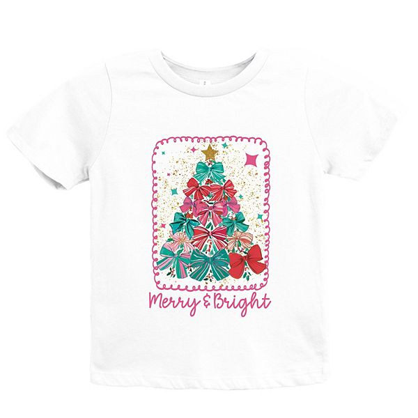 

Футболка с принтом Merry & bright bow tree The Juniper Shop, White