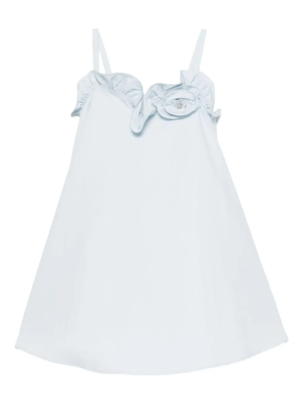 Платье с оборками и цветочным декором Elisabetta Franchi Kids, синий