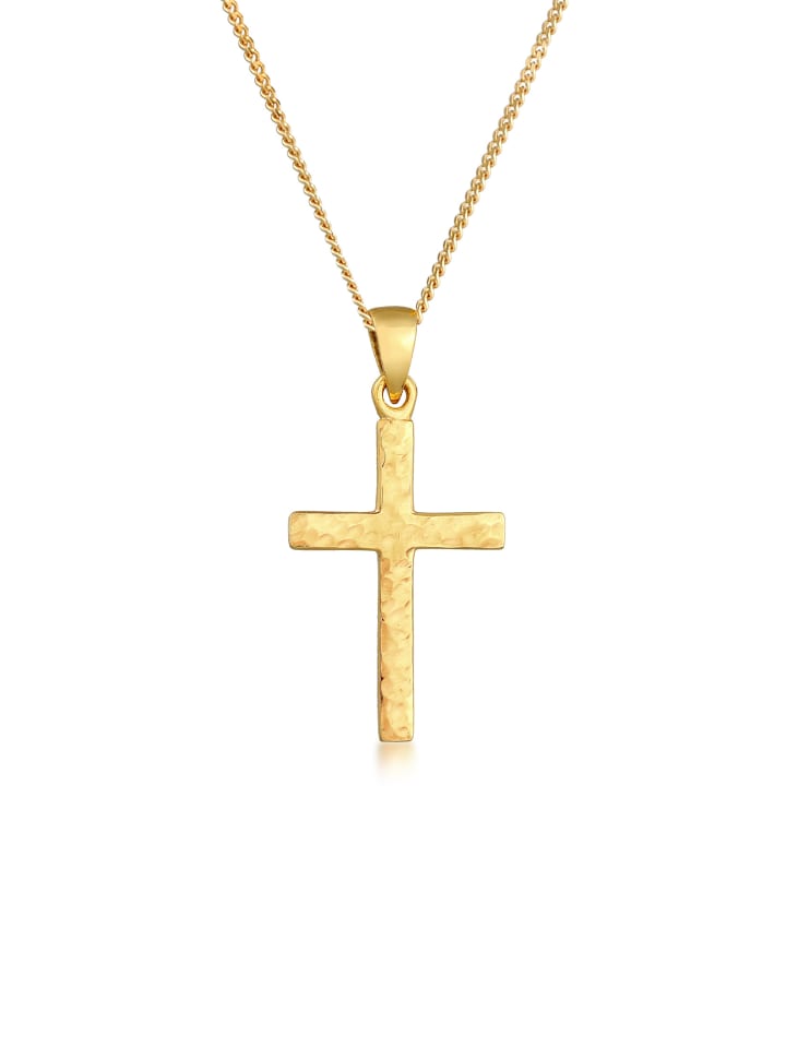 

Elli Колье с крестом из серебра 925 пробы в золотой оправе