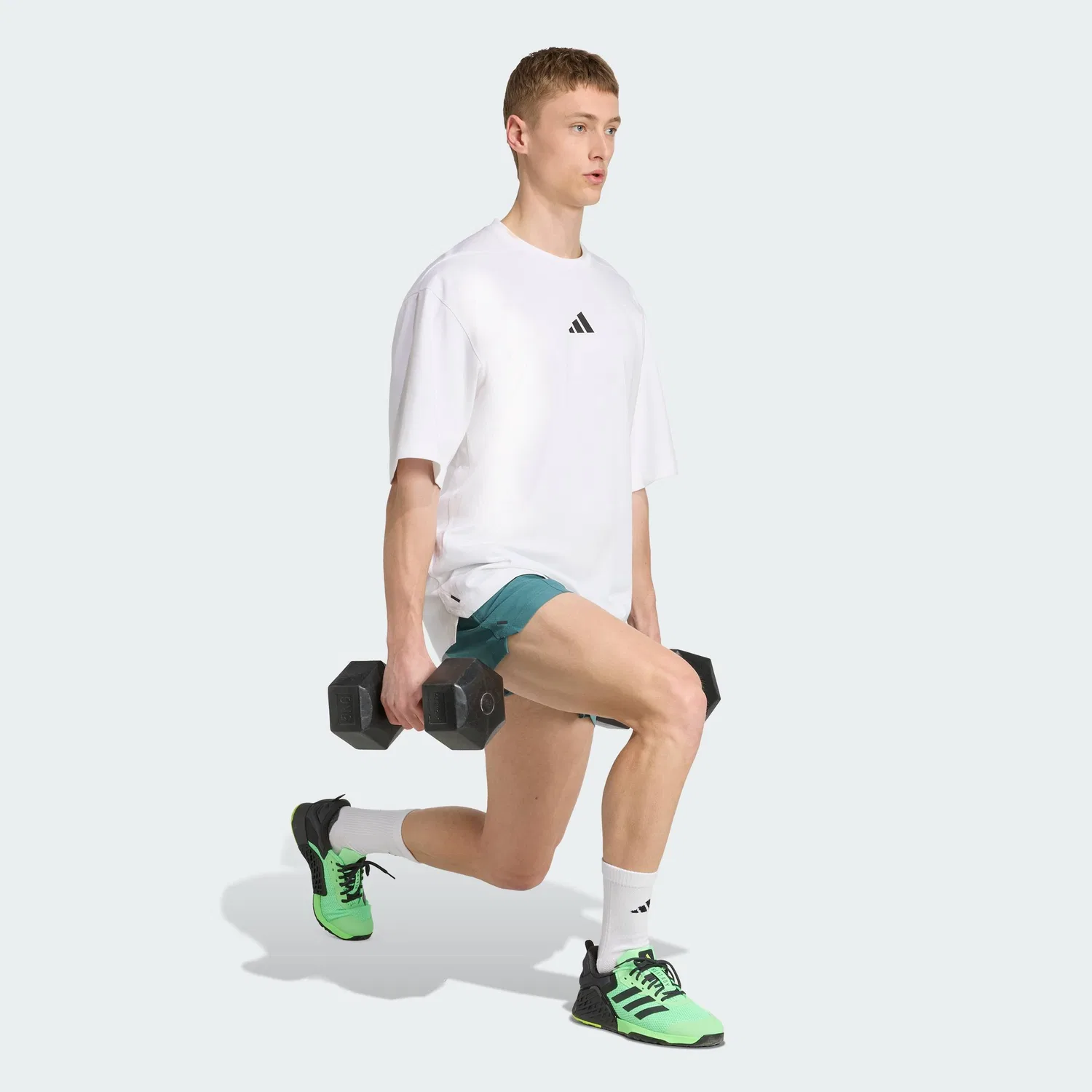 Футболка оверсайз, для тренировок, PrimeLift Adidas, белый — фото 3
